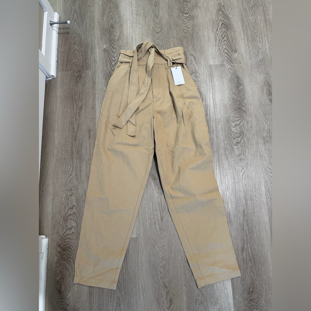 Lovers + Friends Tan Paperbag Waist Pants